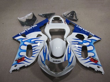 Blanc Bleu Flamme Carénage GSXR 750 K1 K2 K3 01-03