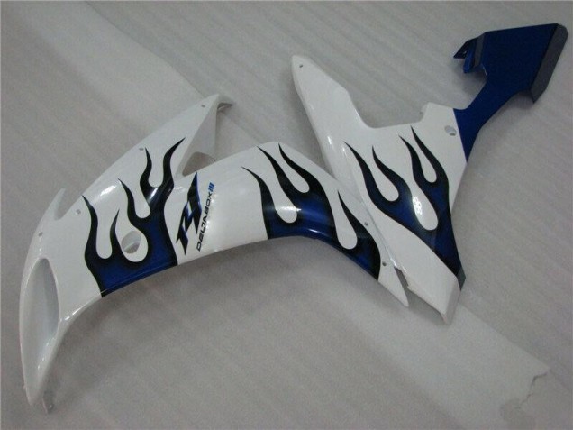 Blanc Bleu Flamme Carénage R1 04-06 Blanc Bleu Flamme Carénage R1 04-06
