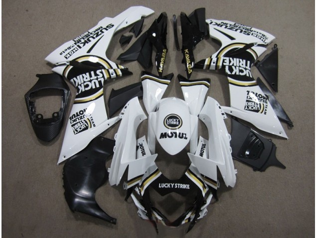 Blanc Lucky Strike Noir Motul Carénage GSXR 600 K11 11-24 Blanc Lucky Strike Noir Motul Carénage GSXR 600 K11 11-24