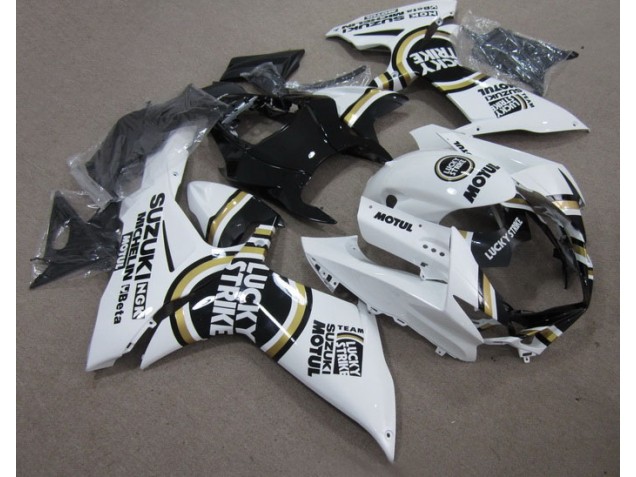Blanc Lucky Strike Noir Motul Carénages GSXR 600 K11 11-24 Blanc Lucky Strike Noir Motul Carénages GSXR 600 K11 11-24