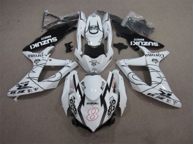 Blanc Noir Corona Extra Motul 8 Carénage GSXR 600 K8 08-10