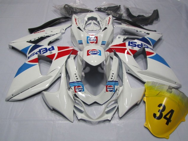 Blanc Pepsi 34 Carénage GSXR 1000 K9 09-16 Blanc Pepsi 34 Carénage GSXR 1000 K9 09-16