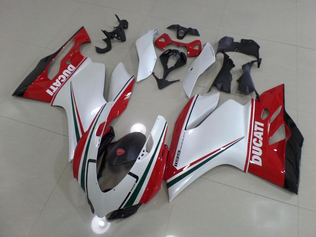 Blanc Rouge Carénage Ducati 1199 11-14 Blanc Rouge Carénage Ducati 1199 11-14