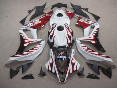 Blanc Rouge Flamme Requin Carénage CBR 1000 RR 04-05