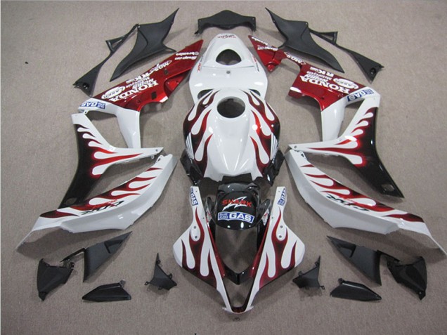 Blanc Rouge Flamme Requin Carénage CBR 600 RR 07-08 Blanc Rouge Flamme Requin Carénage CBR 600 RR 07-08