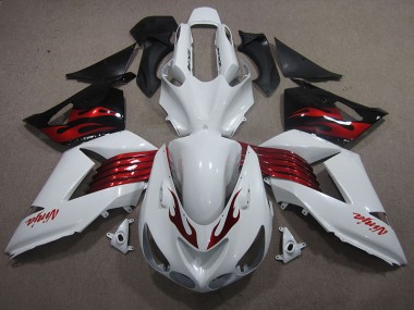 Blanc Rouge Ninja Carénage ZX14R ZZR 1400 06-11