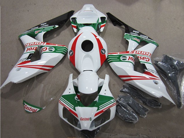 Blanc Vert Rouge Castrol Carénage CBR 1000 RR 06-07 Blanc Vert Rouge Castrol Carénage CBR 1000 RR 06-07