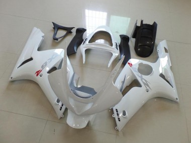 Blanc avec Argent Décalque Carénage ZX6R 03-04