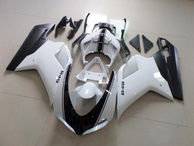 Blanc et Noir Bande Carénage Ducati 848 1098 1198 07-14