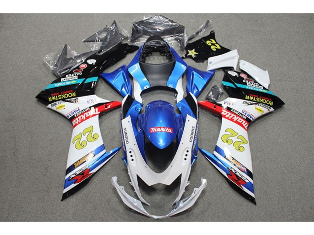 Bleu Blanc Rouge Rockstar 22 Carénage GSXR 600 K11 11-24 Bleu Blanc Rouge Rockstar 22 Carénage GSXR 600 K11 11-24