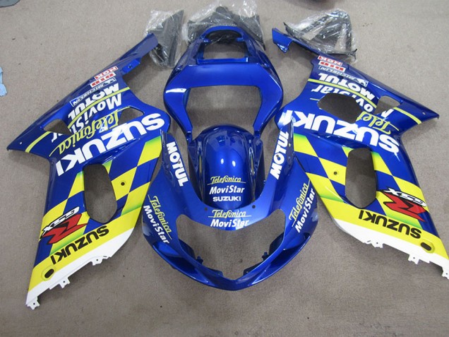 Bleu Jaune Telefumia Movistar Carénage GSXR 600 K1 K2 K3 01-03 Bleu Jaune Telefumia Movistar Carénage GSXR 600 K1 K2 K3 01-03