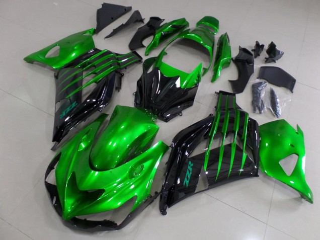 Candy Vert et Noir Carénage ZX14R ZZR 1400 12-21 Candy Vert et Noir Carénage ZX14R ZZR 1400 12-21