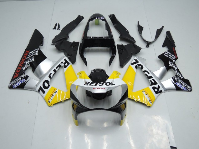 Jaune Argent Noir Repsol Carénage CBR 900 RR 929 00-01 Jaune Argent Noir Repsol Carénage CBR 900 RR 929 00-01