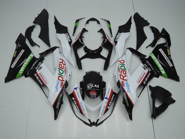 Noir Blanc Rapid Hager Carénage ZX6R 13-18 Noir Blanc Rapid Hager Carénage ZX6R 13-18