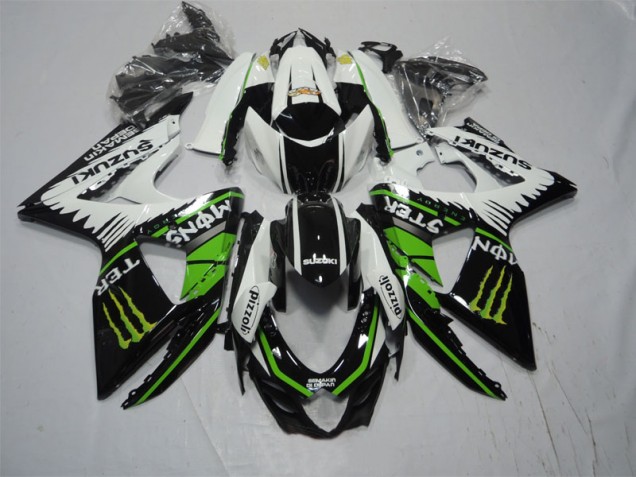 Noir Blanc Vert Monster Pizzoli Carénage GSXR 1000 K9 09-16 Noir Blanc Vert Monster Pizzoli Carénage GSXR 1000 K9 09-16