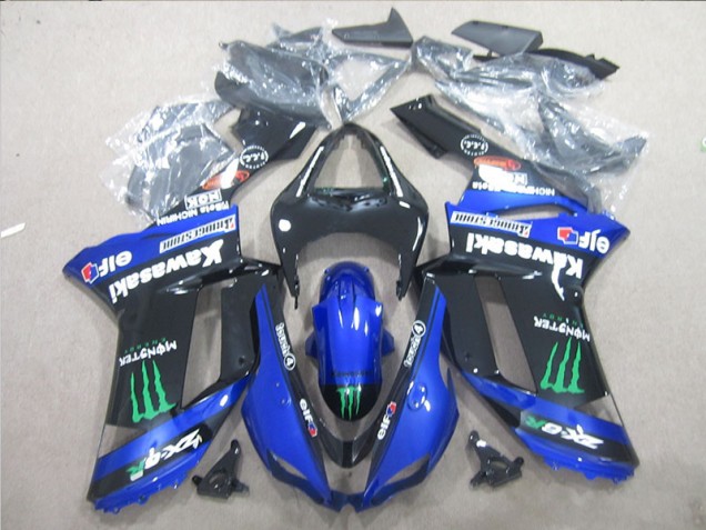Noir Bleu Vert Monster Carénages ZX6R 07-08 Noir Bleu Vert Monster Carénages ZX6R 07-08