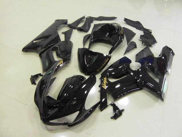 Noir Brillant Or Décalque Carénage ZX6R 05-06 Noir Brillant Or Décalque Carénage ZX6R 05-06