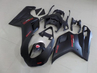 Noir Mat Rouge Décalque Carénage Ducati 848 1098 1198 07-14