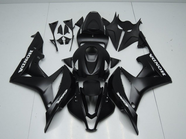 Noir Mat avec Blanc Décalque Carénage CBR 600 RR 07-08 Noir Mat avec Blanc Décalque Carénage CBR 600 RR 07-08