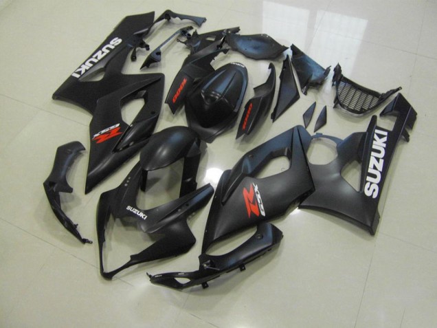 Noir Mat avec Blanc Décalque Carénage GSXR 1000 K5 05-06 Noir Mat avec Blanc Décalque Carénage GSXR 1000 K5 05-06