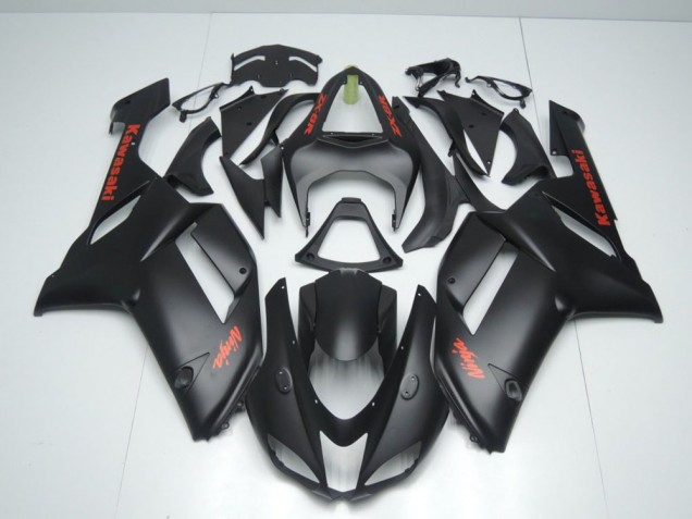 Noir Mat avec Rouge Décalque Carénage ZX6R 07-08 Noir Mat avec Rouge Décalque Carénage ZX6R 07-08