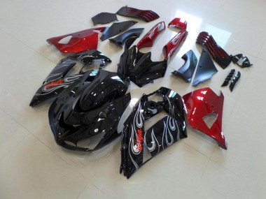 Noir Nd Rouge Argent Flamme Carénage ZX14R ZZR 1400 06-11