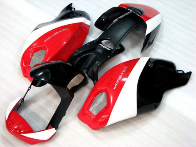 Noir Rouge Blanc Monster Carénage Ducati Monster 696 08-12 Noir Rouge Blanc Monster Carénage Ducati Monster 696 08-12