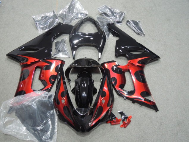 Noir Rouge Carénage ZX6R 05-06 Noir Rouge Carénage ZX6R 05-06