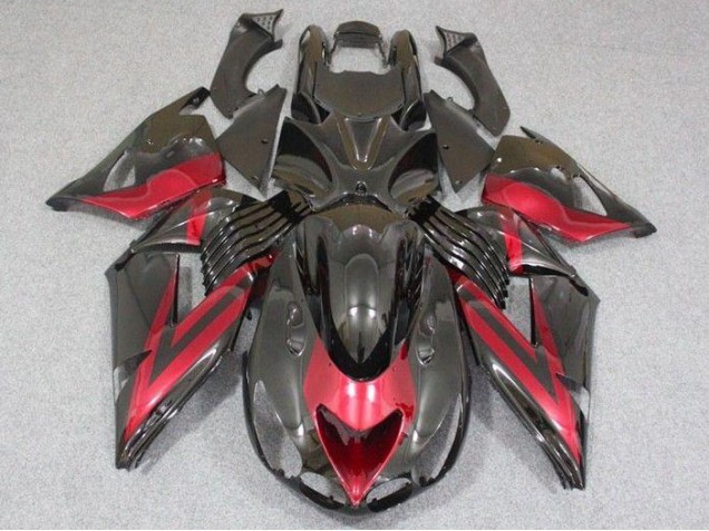 Noir Rouge Carénages ZX14R ZZR 1400 06-11 Noir Rouge Carénages ZX14R ZZR 1400 06-11