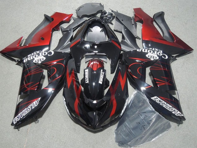 Noir Rouge Corona Extra Carénage ZX10R 06-07 Noir Rouge Corona Extra Carénage ZX10R 06-07