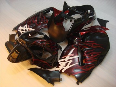 Noir Rouge Flamme Carénage GSXR 1300 Hayabusa 96-07