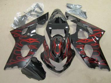 Noir Rouge Flamme Carénage GSXR 600 K4 04-05