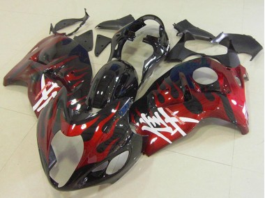 Noir Rouge Flamme Carénages GSXR 1300 Hayabusa 96-07