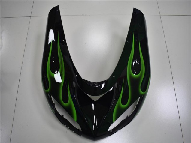 Noir Vert Flamme Carénage ZX10R 06-07 Noir Vert Flamme Carénage ZX10R 06-07