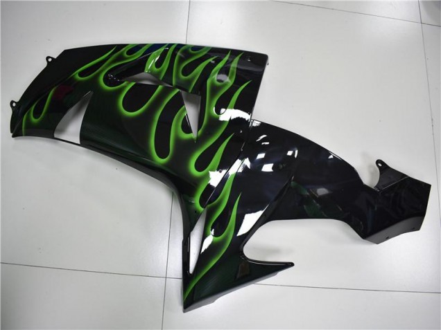 Noir Vert Flamme Carénage ZX10R 06-07 Noir Vert Flamme Carénage ZX10R 06-07