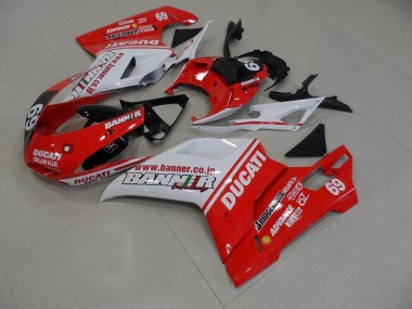 Orange Banner 69 Carénage Ducati 848 1098 1198 07-14