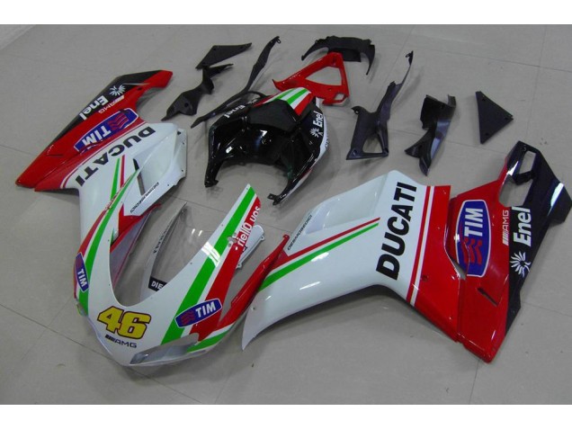 Rouge Blanc Jaune 46 Carénage Ducati 848 1098 1198 07-14 Rouge Blanc Jaune 46 Carénage Ducati 848 1098 1198 07-14