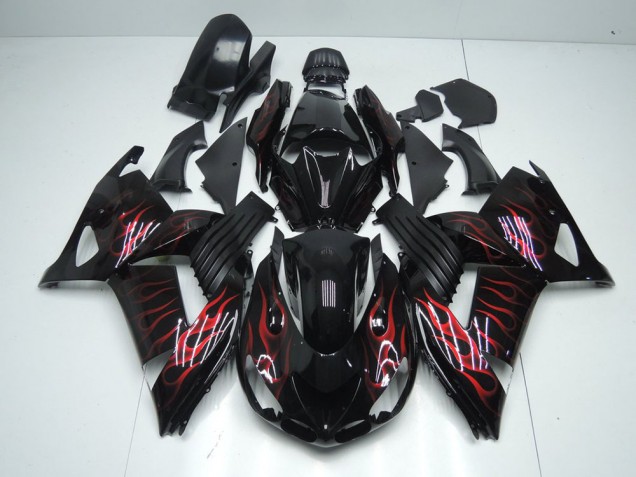 Rouge Flamme Carénage ZX14R ZZR 1400 06-11 Rouge Flamme Carénage ZX14R ZZR 1400 06-11