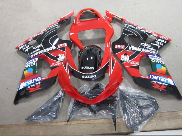 Rouge Noir Denso Carénage GSXR 1000 K1 00-02 Rouge Noir Denso Carénage GSXR 1000 K1 00-02