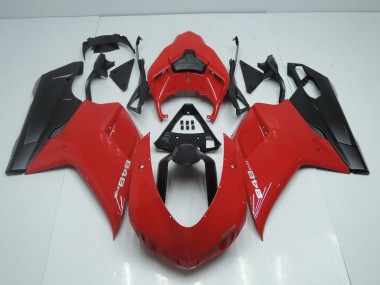Style OEM Rouge avec Noir Mat Side Carénage Ducati 848 1098 1198 07-14