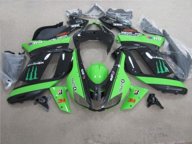 Vert Noir 3M Monster Carénage ZX6R 07-08